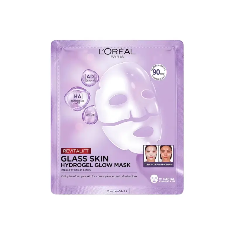 L'Oreal Revitalift Filler Glass Skin Гидрогелевая маска для сияния кожи лица