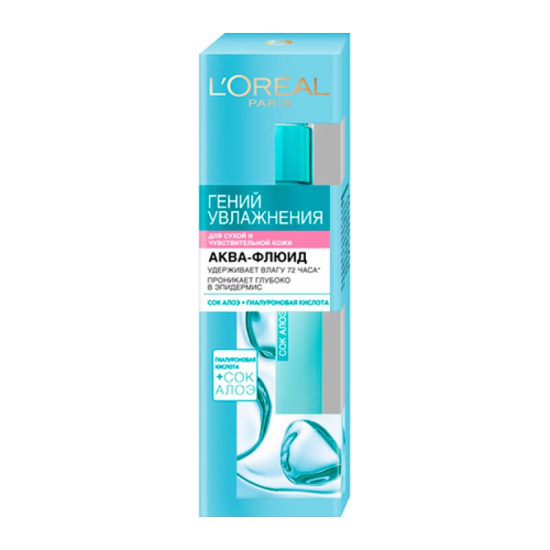 L'Oreal Аква-флюид д Гений Увл-ия д сух к, с экс-ом Алоэ , 70 мл