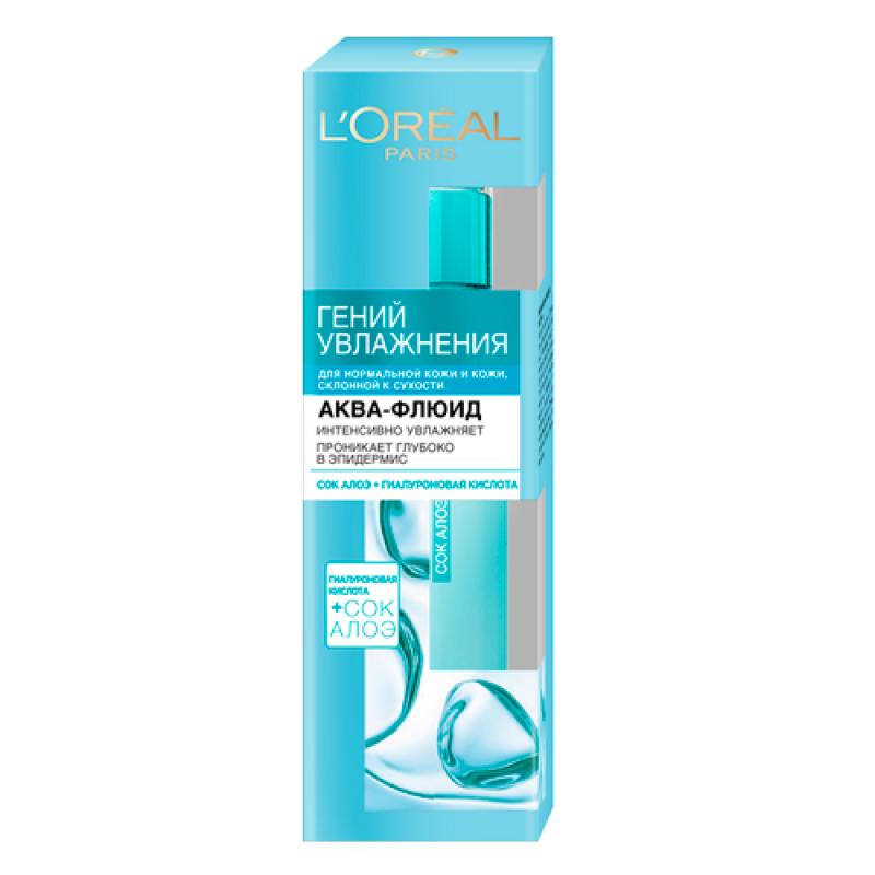 L'Oreal Аква-флюид д л-а Гений Ув-ия сухой кожи с Алоэ и гиа-вой ки-той, 70 мл
