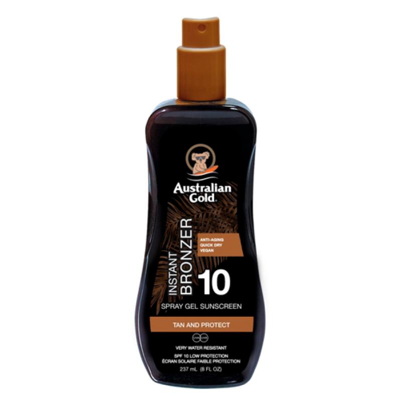 Australian Gold SPF 10 Spray Gel W/Bronzer 237ml
