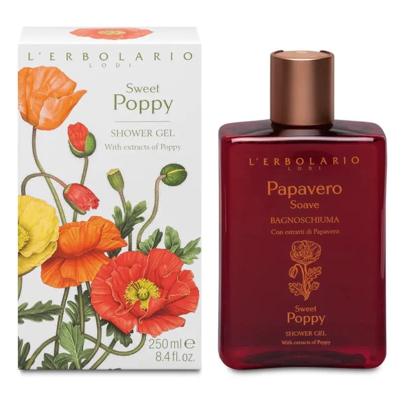 L'Erbolario Sweet Poppy bath gel Гель для душа с антиоксидантным и защитным действием Sweet Poppy Bath Gel 250 мл