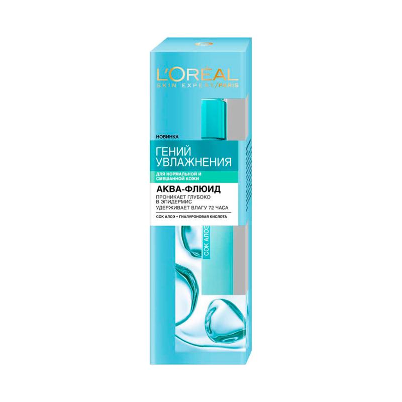 L'Oreal Крем Гений Ув-ия д норм и смеш-ой кожи, с экс-ом Алоэ и гиа-ой кис-той 70 мл