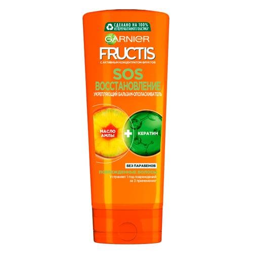 Garnier Fructis mustahkamlovchi soch balzami, SOS Tiklash, shikastlangan sochlar uchun, amla yog'i va keratin bilan, 200 ml