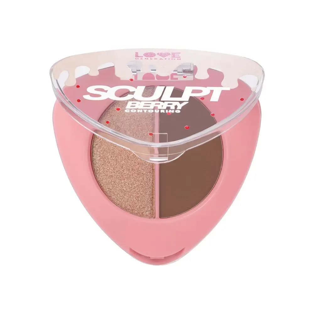 Love Generation Yuz konturini chizish uchun paletka / Contouring Face Palette SculptBerry, 02-ton