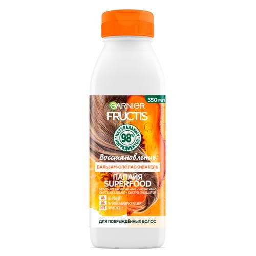 Fructis bo'lg'ovchi-balzam Papaya Superfood, 350 ml