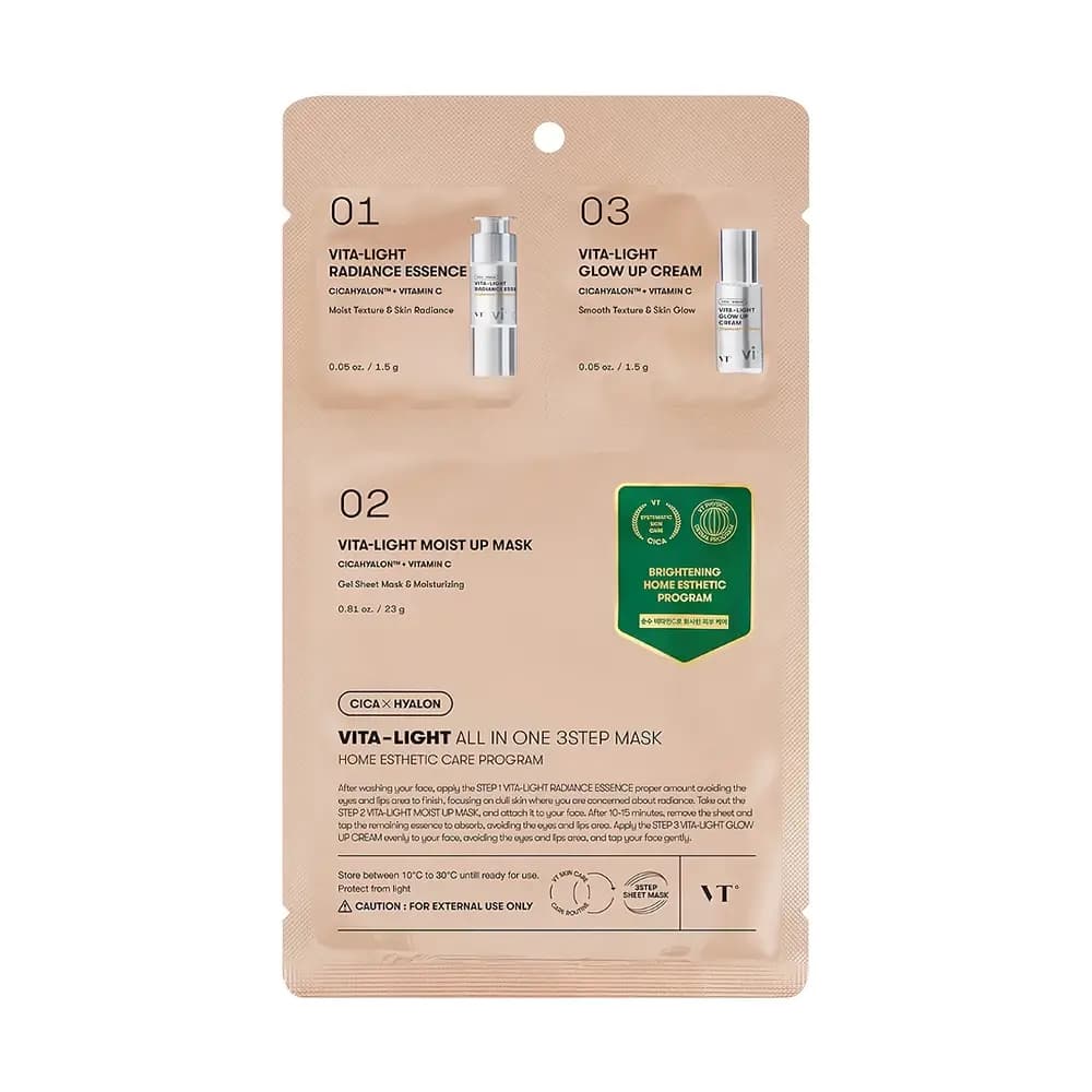 VT VITA-LIGHT ALL IN ONE 3STEP MASK Three-stage face mask brightening 26 ml