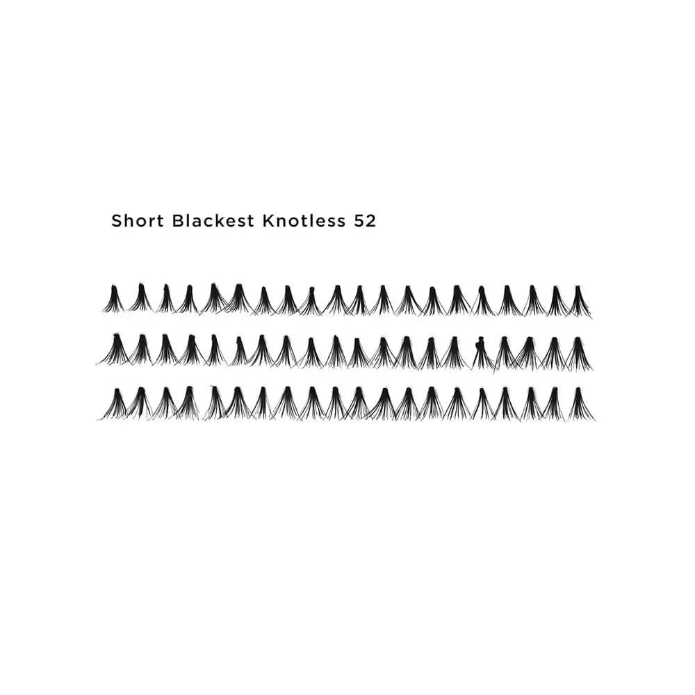 PROVOC Artificial Lashes FLARE 52 Short Blackest Knotless / Sun'iy kirpiklar
