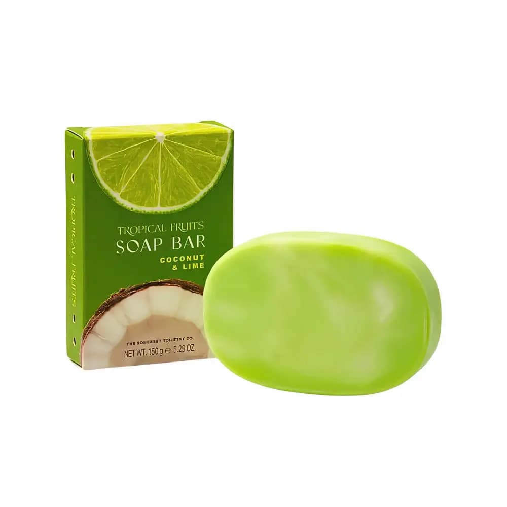 SOMERSET Tropical Fruit Coconut & Lime 150g Marbled Glycerine Soap Boxed tropik mevalar kokos, laym va glitserinli sovun 150 g
