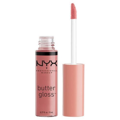 NYX Professional Makeup Namlantiruvchi lab bleski Butter Lip Gloss, 07 Tiramisu, jigarrang-pushti, yaltiroq, 8 ml.