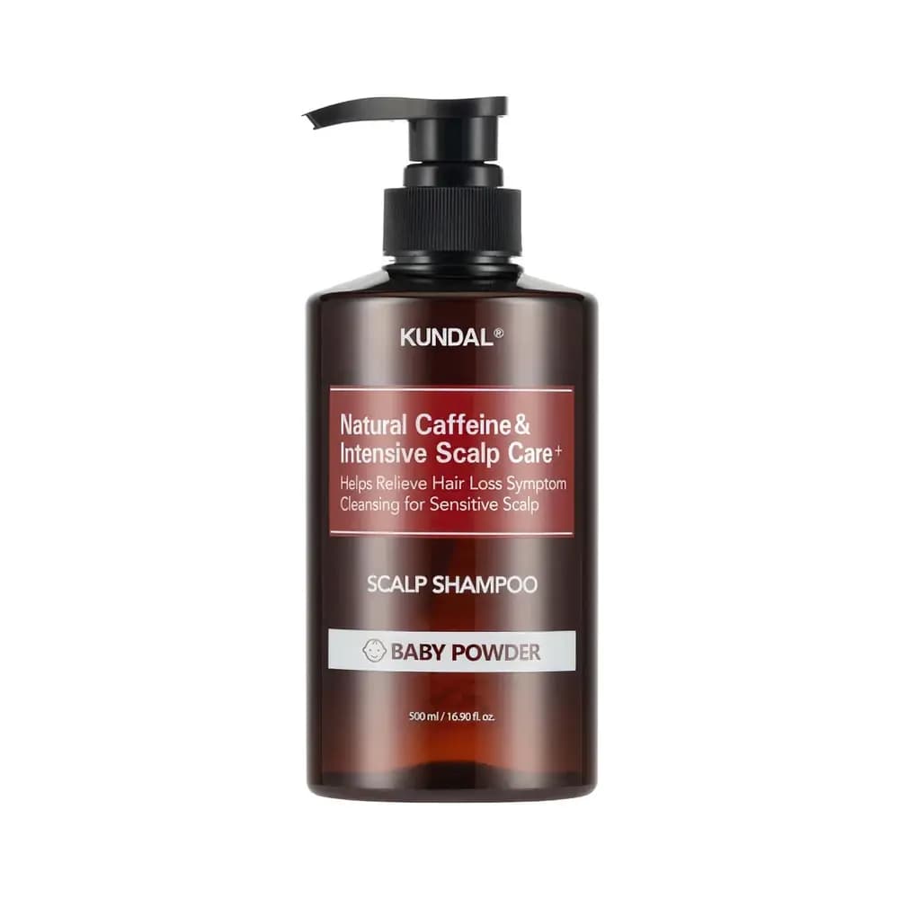 KUNDAL To'kilishga qarshi shampun HAIR LOSS RELIEF SCALP CARE/CAFFEINE SHAMPOO 500ML (KUNDAL) BABY POWDER