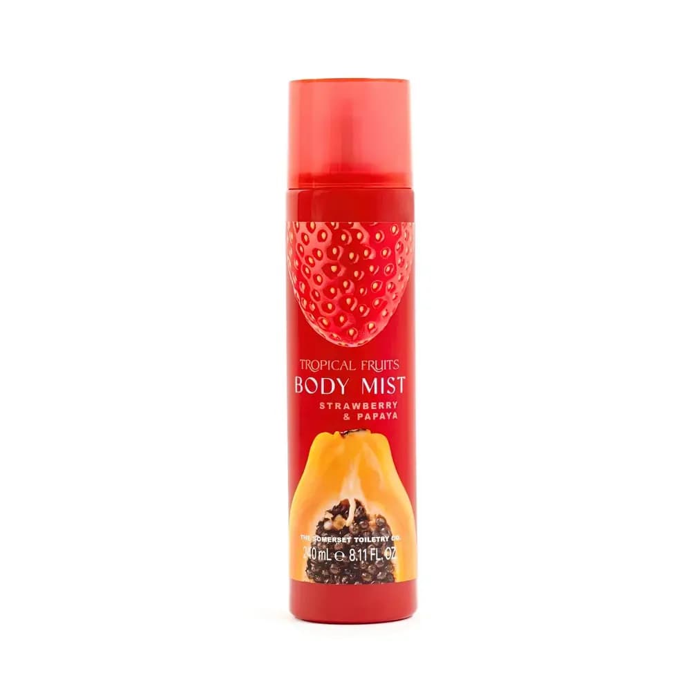 SOMERSET Tropical Fruit Strawberry & Papaya Refreshing Body Mist 240ml tropik mevalar 240 ml qulupnay va papaya tana uchun freshlovchi sprey