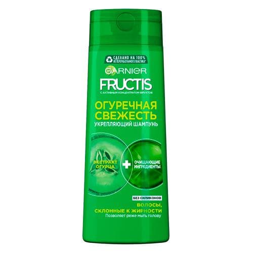 Fructis Sochlar uchun mustahkamlovchi shampun Bodring salqinligi, yog'lanishga moyil sochlar uchun, 400 ml