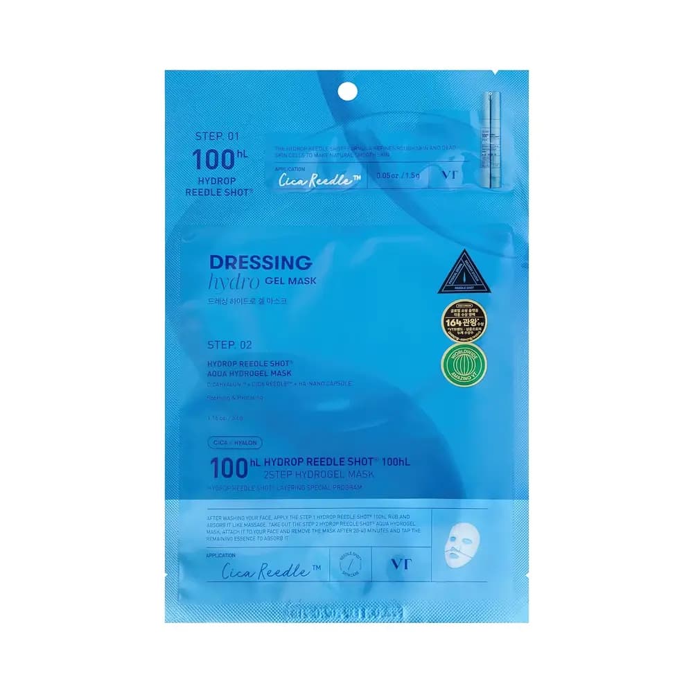 VT HYDROP REEDLE SHOT® 100hL 2STEP HYDROGEL MASK Two-stage hydrogel Moisturizing Face Mask with Granules 34.5 ml