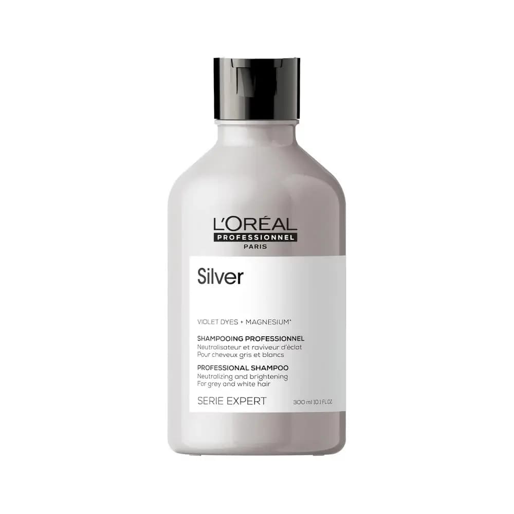 L'Oreal Prof Silver Профессиональный нейтрализующий шампунь Silver для осветленных и седых волос, 300 мл