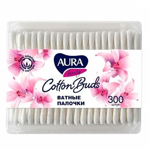 AURA Paxta tayoqchalari p/e paket 300 dona. New
