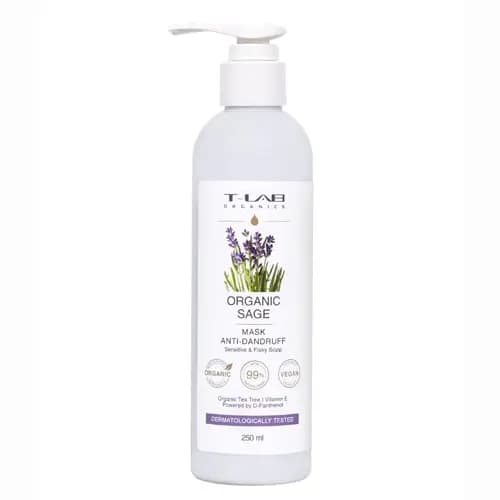 T-LAB ORGANICS Маска для волос против перхоти с экстрактом шалфея, 250 мл.
