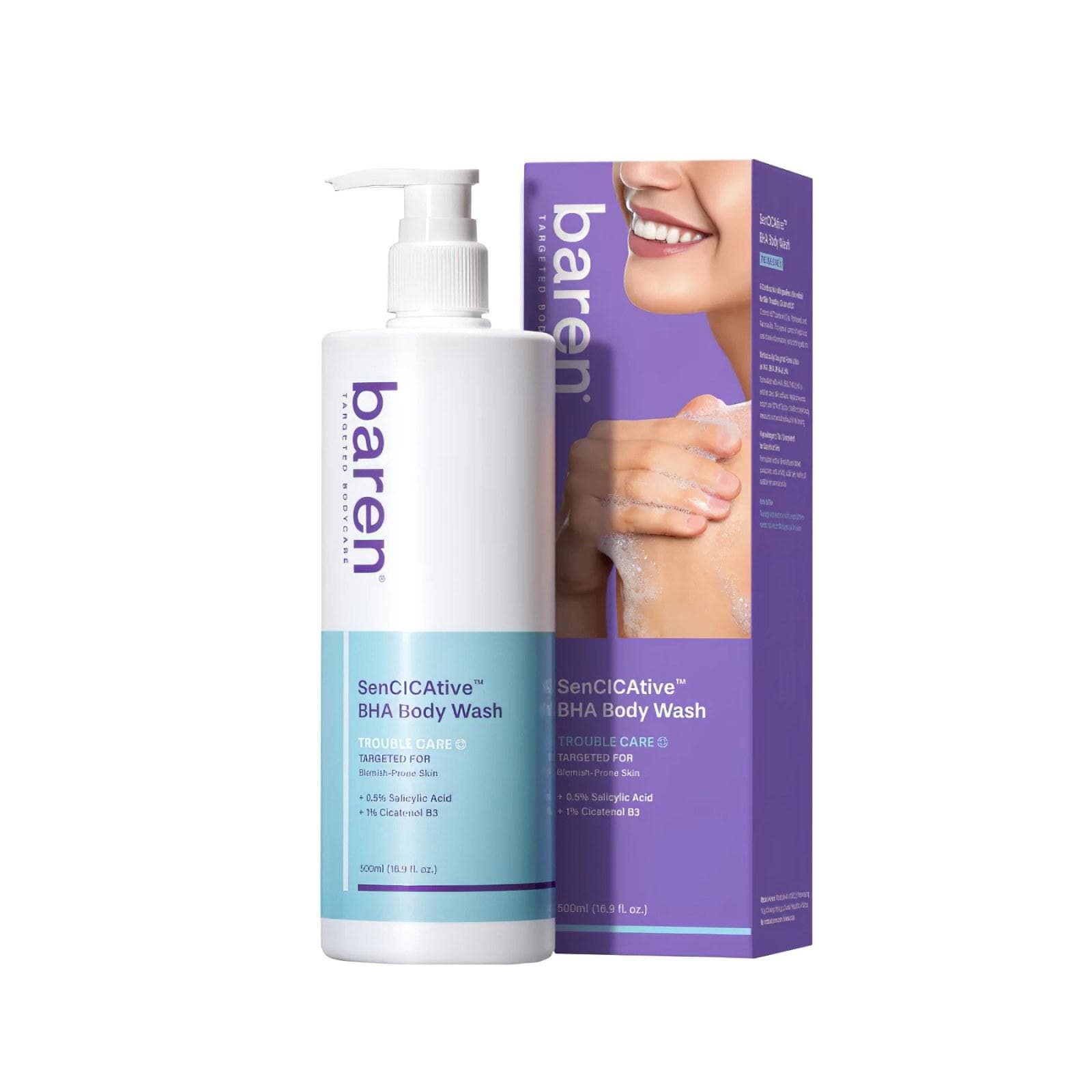 BAREN SenCICAtive BHA Body Wash Гель для душа с BHA и центеллой SenCICAtive, 500 мл