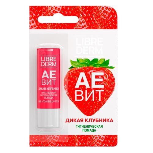 LIBREDERM АЕВИТ гигиеническая помада питательная Дикая клубника 4 г