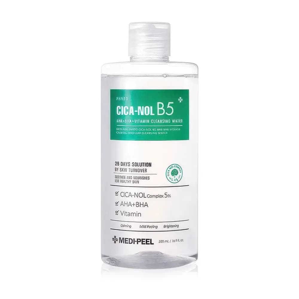 Medi-Peel PHYTO CICA-NOL B5 AHA BHA VITAMIN CALMING MICELLAR CLEANSING WATER Успокаивающая мицеллярная вода для очищения лица MEDI-PEEL Phyto Cica-Nol B5 AHA BHA Vitamin Calming Micellar Cleansing Water, 500мл